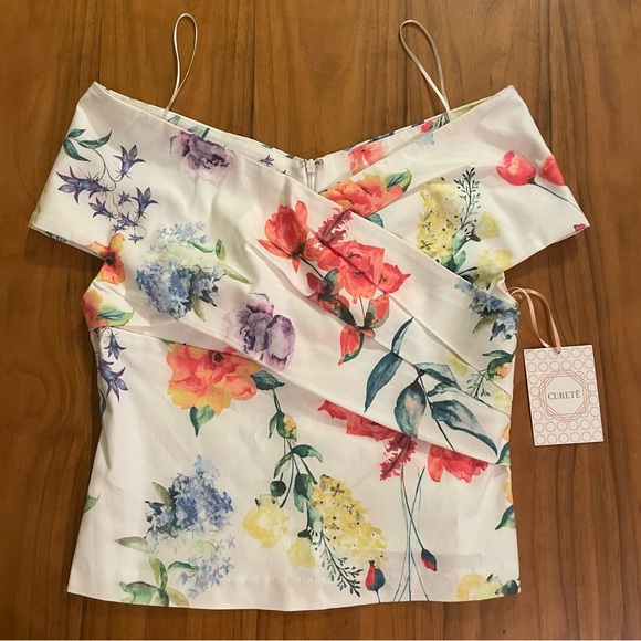 Curete Off-the-Shoulder Floral Blouse - Picture 1 of 9